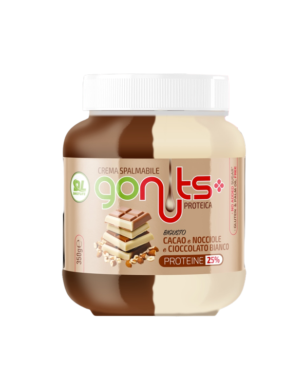 Daily Life Crema Spalmabile GoNuts Cacao, Nocciole e Cioccolato Bianco 350gr