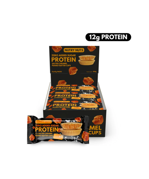 Nutry Nuts Butter Cups Proteici Zero Sugar Caramello Salato e Crema di Arachidi 11gr*2