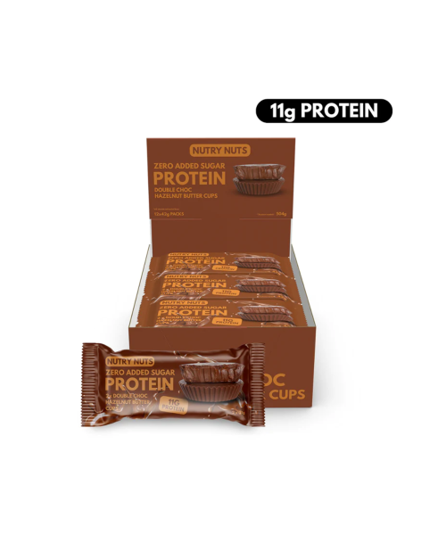Nutry Nuts Butter Cups Proteici Zero Sugar Doppio Cioccolato alla Nocciola 11gr*2