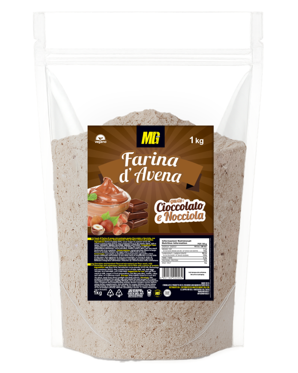 Farina D'avena Micronizzata Cioccolato e Nocciola 1kg