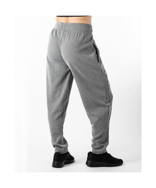Grey Ribbed Trousers - Legal Power Body Pants Boston